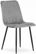Zestaw jasnoszarych krzeseł welurowych 4 szt. K5-N30