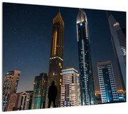 Obraz na szkle - miasto nocą (70x50 cm)