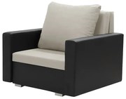 Fotel rozkładany 1 os z funkcją spania EKO Jasny beżowy/Czarny