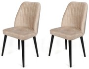 Zestaw krzeseł do jadalni Alfa Beige and Black, 2 szt.