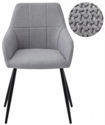 Krzesło BENI - jasno szary tkanina / nogi czarne x 1