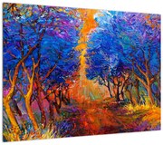 Obraz - Jesienne korony drzew, nowoczesny impresjonizm (70x50 cm)