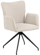 Beżowe tapicerowane fotele jadalniane zestaw z podłokietnikami 2 szt. Laura – Actona