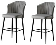 Zestaw krzeseł barowych Rubi Grey and Black, 2 szt., 2 szt.