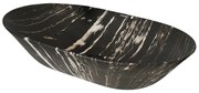 Umywalka ceramiczna nablatowa marmurowa owalna czarna 60 x 42 cm MARMO black matt