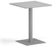 Stolik kawowy ENZO, 60x60 cm, szaro-srebrna podstawa, szary