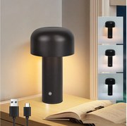 NETTLIFE 2W ściemnialna, zasilana bateryjnie, bezprzewodowa lampa stołowa LED do sypialni, mała lampa w kształcie grzybka