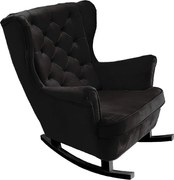 Fotel Relax z Tapicerowanym Siedzeniem i Podłokietnikami, Fotel TV 102x81x95cm Czarny_29884