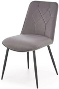 Szare tapicerowane pikowane krzesło L9-B09