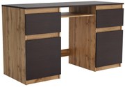 Biurko komputerowe młodzieżowe szkolne 140 cm z półką szufladami REMI2 Dąb Wotan/Wenge