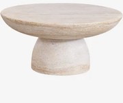 Okrągły Stolik Kawowy Ø70 Cm Z Cementu Zenadia Look Travertino - Sklum