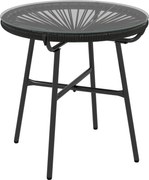 Outsunny Stolik Ogrodowy Boho Czarny 50x50x50cm | Aosom PL