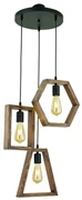 Lampa wisząca z drewna grabu Simetri