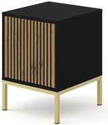 Czarny kontenerek z lamelowym frontem dąb artisan K5-W46