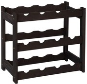 Czarny drewniany regał na 12 butelek wina - K2-P67