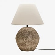 Lampa Stołowa Z Ceramiki I Lnu Rilatos Dried Herb & ↑60 Cm - Sklum
