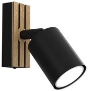 Kinkiet punktowy TERRA 1xGU10/8W/230V czarny/dąb