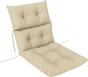 Outsunny Poduszka na Siedzisko, Gruba Poduszka Polstrowana do Mebli, z Oparciem, na Krzesło Huśtawkowe, Do Użycia Wewnątrz i na Zewnątrz, Beżowa