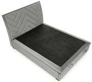 DELIA 1 łóżko 160x200 popiel-jodełka, wysokie, kontynentalne, pojemnik