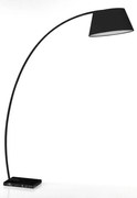 Czarna lampa stojąca z tekstylnym kloszem (wysokość 205 cm) Yet – Tomasucci