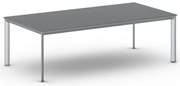 Stół konferencyjny do biura PRIMO INVITATION, 240x120 cm, szaro-srebrna podstawa, grafit
