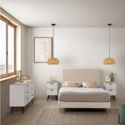 Kolumna Sommier + zagłówek Niebla 160x200 cm Beżowy