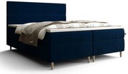 Granatowe welurowe łóżko tapicerowane 7 rozmiarów K2-T88
