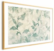 Plakat Akwarelowe listki 90 x 60 cm z ramą złotą z marginesem ARTGEIST B
