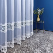 Firana z gipiurą dwa pasy haftu lekka subtelna wys. 180 cm