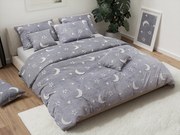 PrzytulneMieszkanie.pl PrzytulneMieszkanie.pl Świecąca pościel z mikropluszu BIG MOON szara Rozmiar pościeli: 70 x 90 cm | 140 x 200 cm