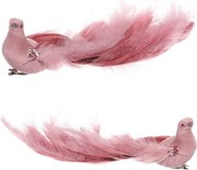 Różowy paw z klipsem, 25 x 8 x 6 cm, zestaw 4 szt.