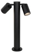 Stojąca lampa zewnętrzna czarna 45 cm IP44 regulowana 2-światłowa - Duo