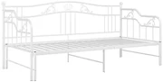 Metalowe rozkładane łóżko rustykalne kolor biały 90x200 cm Novello