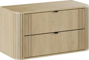 Szafka pod umywalkę nablatową OVALIA CREMONA 2S 100cm dąb cremona z blatem COMAD