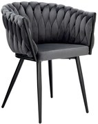 Szare nowoczesne krzesło plecione  L7-H64