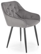 Krzesło tapicerowane SZARY/POPIEL welur K487