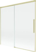 Mexen Rox parawan nawannowy 2-skrzydłowy rozsuwany 160 x 150 cm, transparent, złoty szczotkowany - 8C9-160-001-55-00