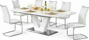 Biały prostokątny rozkładany stół z 6 krzesłami S0-G35