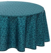 Obrus na stół okrągły, Ø 180 cm, z nadrukiem liści