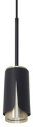 FLOWER BLACK GOLD LAMPA WISZĄCA 1xGU10, czarny złoty, pojedynczy, 1 klosz tuba