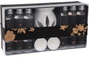 Kominek ceramiczny do aromaterapii, z 15 zapachami i 2 tealightami