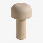 Loentia Bezprzewodowa Zewnętrzna Metalowa Lampa Stołowa Led Kremowa Tapioca - Sklum