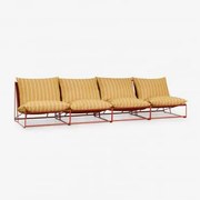 4-częściowa Modułowa Sofa Ogrodowa Amaro Miód Żółty - Chocolate & Blk Frame - Sklum