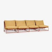 4-częściowa Modułowa Sofa Ogrodowa Amaro Miód Żółty - Chocolate & Blk Frame - Sklum