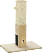 PawHut Drapak dla Kotów, Kolumna do Drapania, 79 cm Wysokość, z Jutą i Zabawką, Plusz, Beżowy