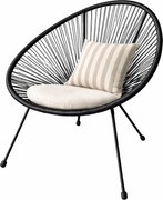 Czarne krzesło ogrodowe acapulco polirattanowe N8-D77