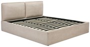 Łóżko ze skrzynią ze zdejmowanym pokrowcem 180 x 200 cm - Tkanina - Beżowy - TENESE