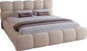 Łóżko tapicerowane z pojemnikiem 160x200 cm Ravello - stelaż, boucle - beżowy (Lambi 6)