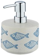 Niebiesko-biały ceramiczny dozownik do mydła Wenko Aquamarin, 475 ml