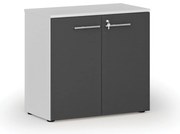 Szafa biurowa z drzwiami PRIMO WHITE, 800 x 420 x 740 mm, biały/grafit